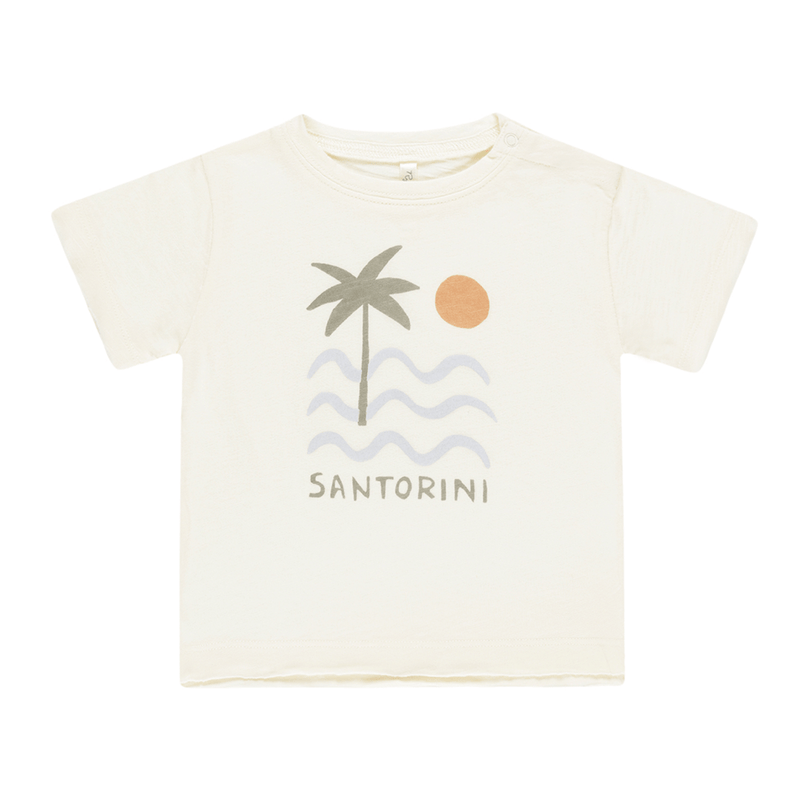 Rylee + Cru Raw Edge Tee - Santorini