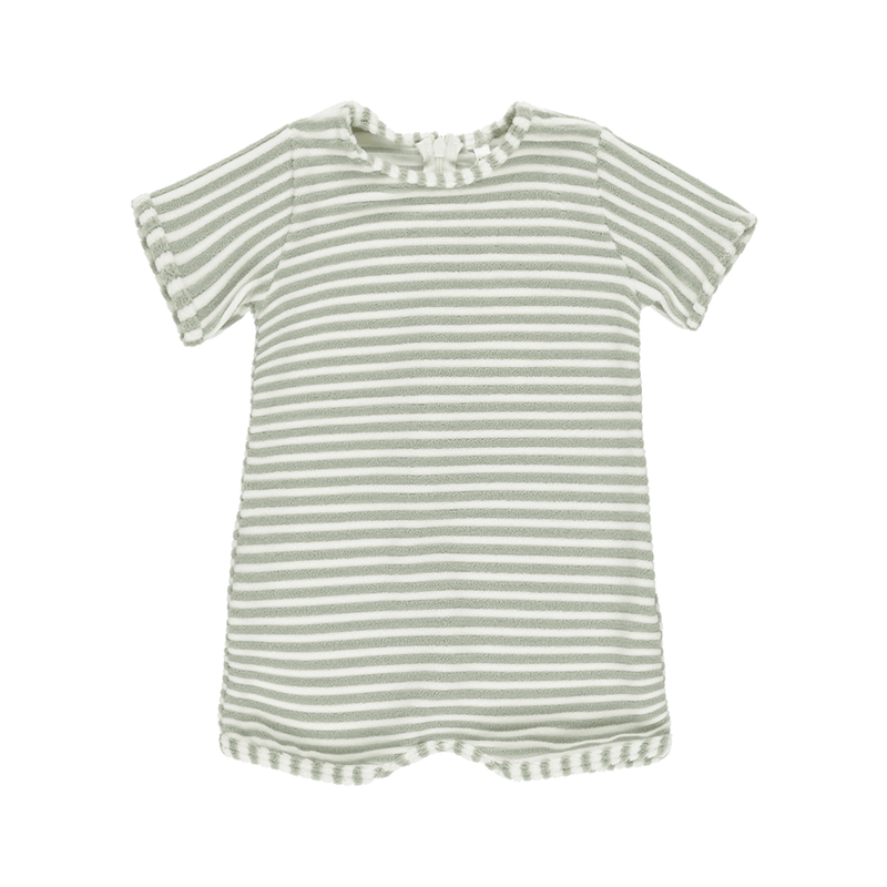 Rylee + Cru Shorty One-Piece - Sage Stripe