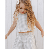 Rylee + Cru Sparrow Skirt - Eucalyptus Gingham