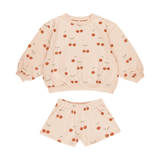 Rylee + Cru Summer Terry Set - Cherries