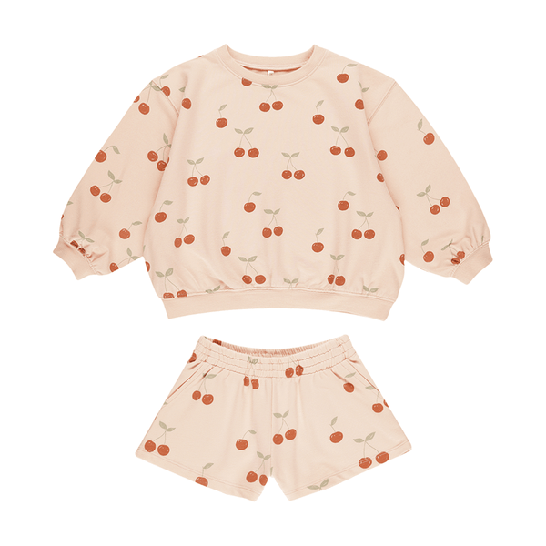 Rylee + Cru Summer Terry Set - Cherries