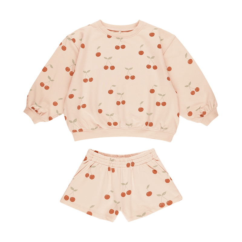 Rylee + Cru Summer Terry Set - Cherries