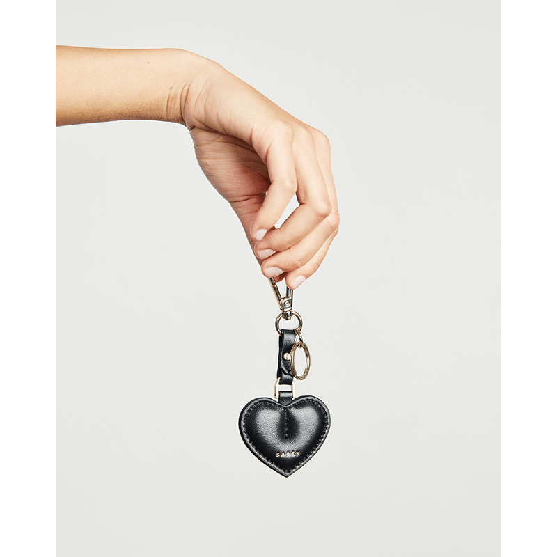 Saben Charm Keyring Heart - Black