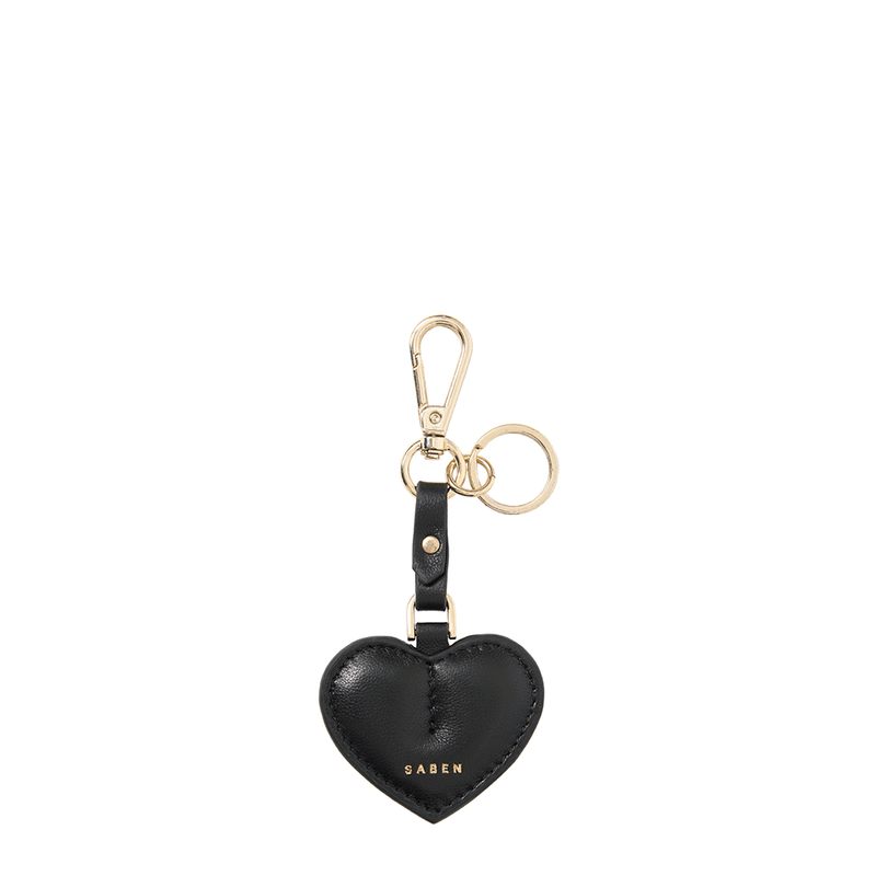 Saben Charm Keyring Heart - Black