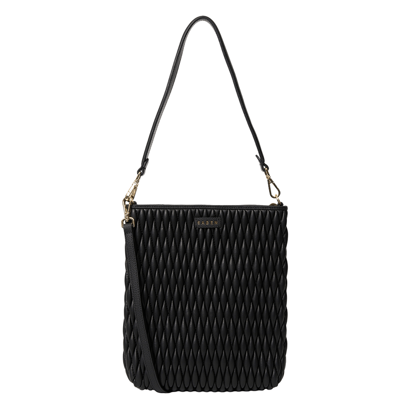 Saben Claudette Shoulder Bag - Black Diamond Quilt