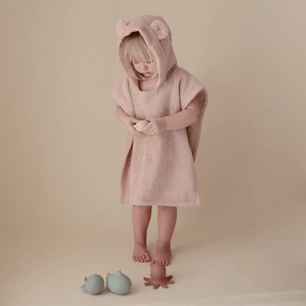 Mushie Bear Poncho Towel - Blush