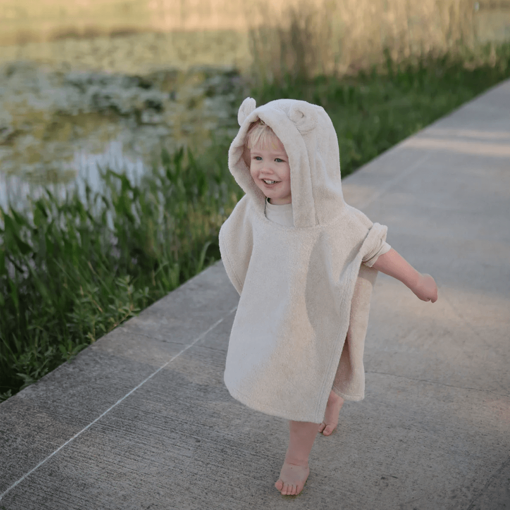 Mushie Bear Poncho Towel Fog Little Gatherer NZ Childrens Boutique