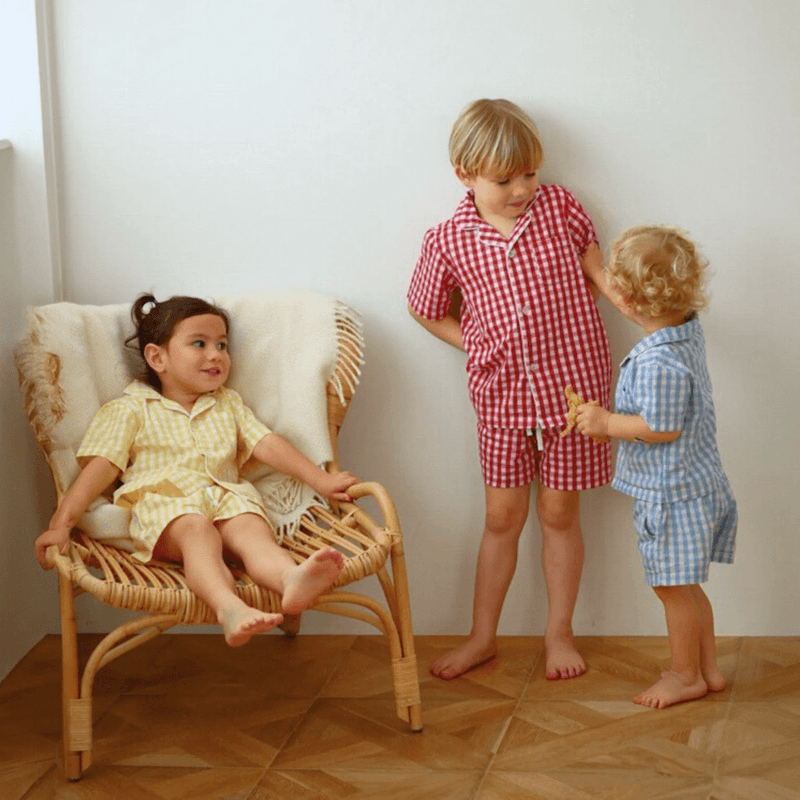 Piccolo Pyjama Short Set - Buttercup Yellow Gingham