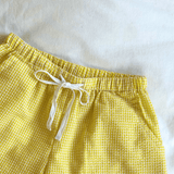 Piccolo Seersucker Play Short - Buttercup Yellow Gingham