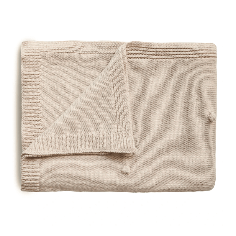 Mushie Knitted Textured Dots Blanket - Off White